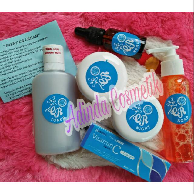 Cream Cr Biru + Serum Vitamin C/ CREAM CR ORIGINAL/ Krim CR Biru 1 paket / Cream CR ORI ASLI 100%