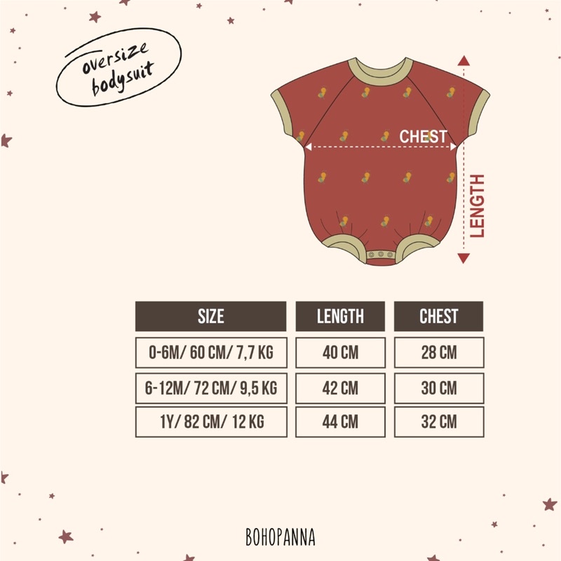 Bohopanna Oversize Bodysuit 0-1y / Jumper Bayi