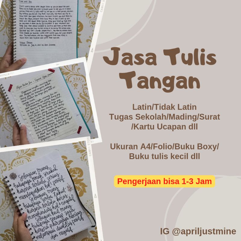 Jasa Tulis Tangan Murah, Cepat dan Rapi