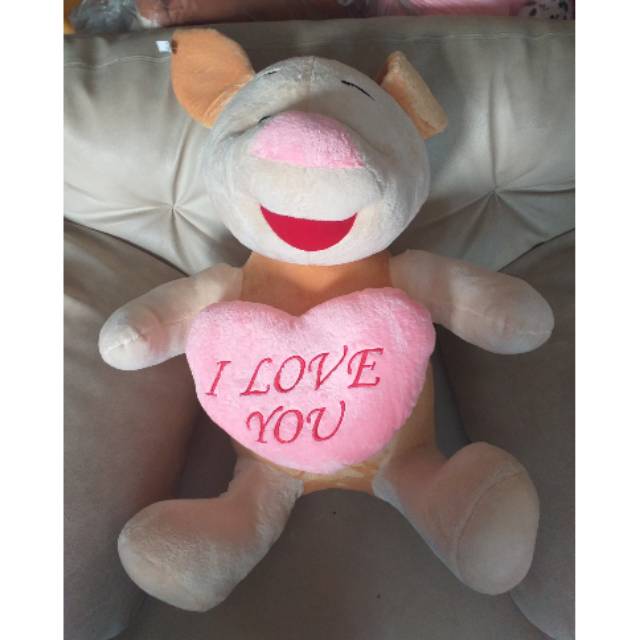 [Ready stock]boneka piglet jumbo/boneka babi krem/boneka I love you/boneka jumbo besar