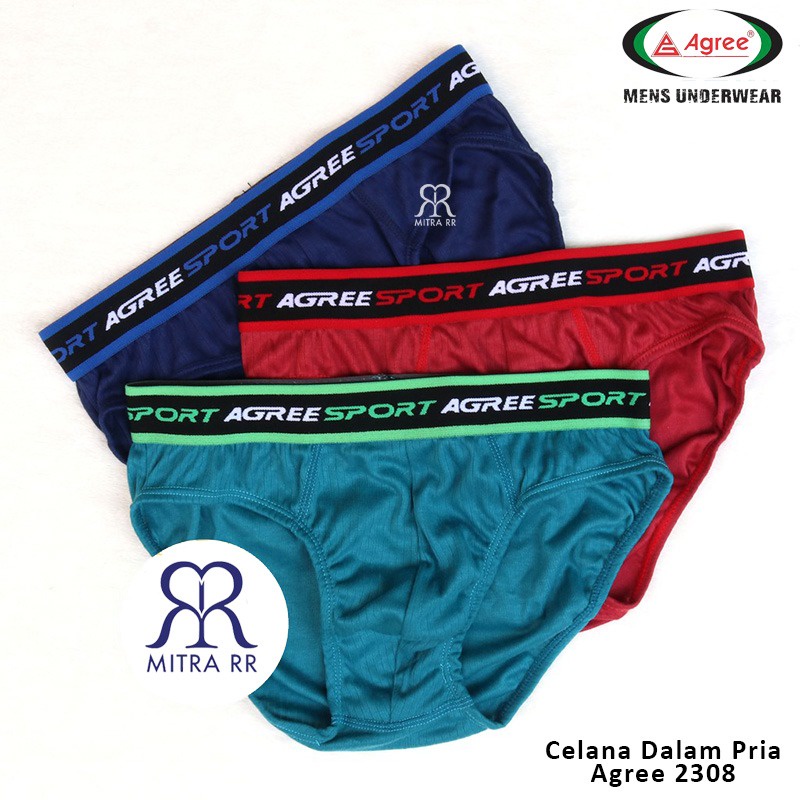 CD Pria Agree 2308 / Celana Dalam Pria AGREE SPORT 2308 / CD Sport Mens Brief Boxer (3Pcs)