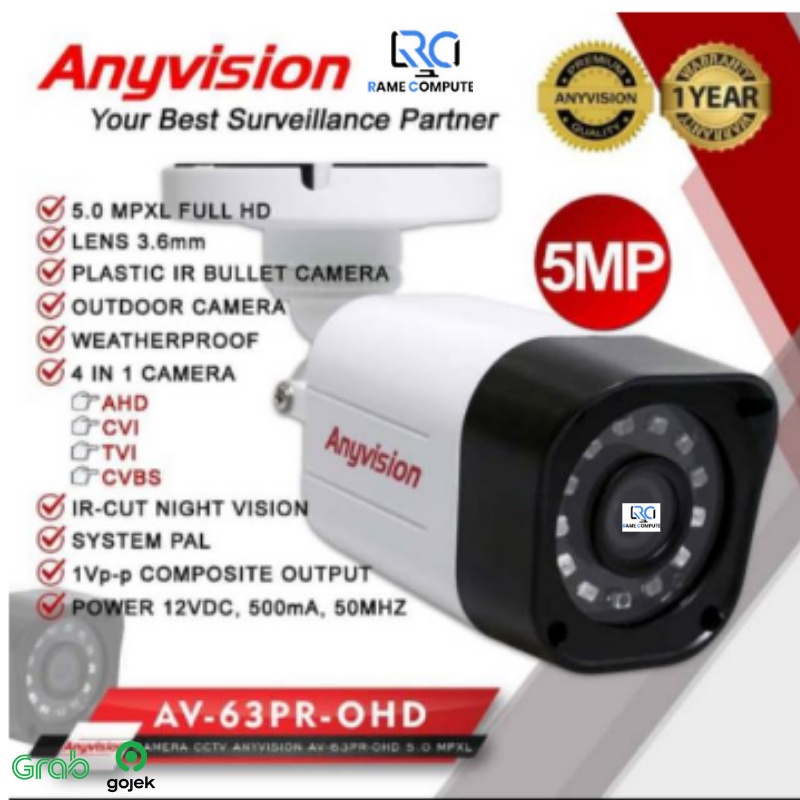 KAMERA CCTV ANYVISION OUTDOOR 5.0MP 4K ULTRA HD 4IN1 HYBRID GARANSI 1TAHUN