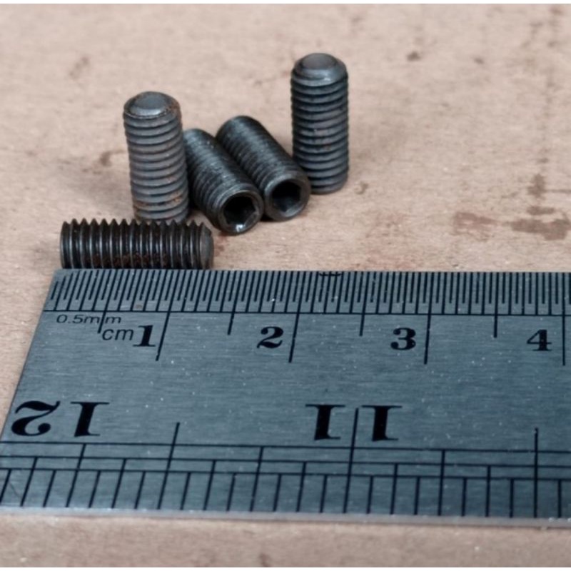 BAUT L TANAM M5X12 BAJA HITAM / BAUT L TANAM M5 X 12 HITAM SOCKET SET SCREW
