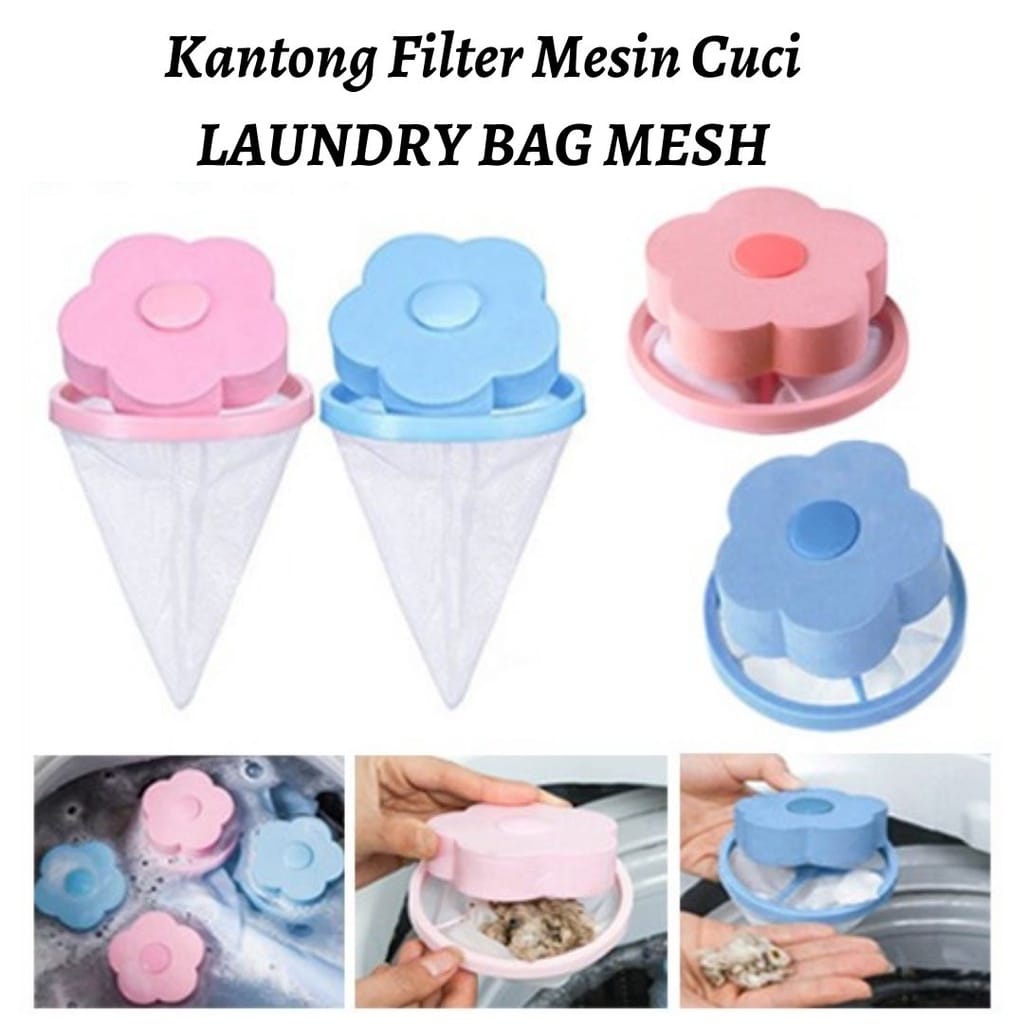 TOKO MUDA  LAUNDRY BAG MESH Alat Penyaring Kotoran Bentuk Bunga Kantong Filter Mesin Cuci