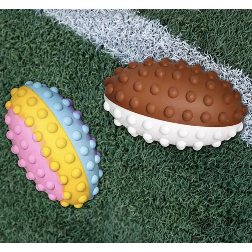 Pop It Rugby Bola New Football Needoh Stress Ball Fidget Toys Squishy Mainan Anak DNA Autism ADHD Toy Viral New 2022