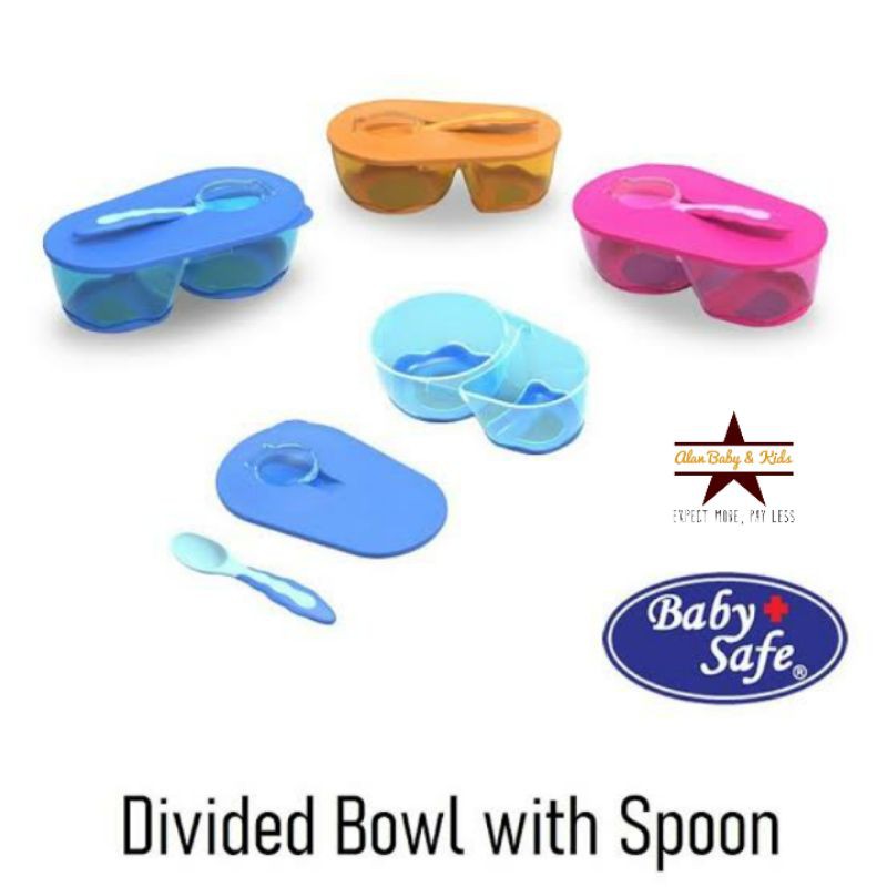 Baby Safe Divided Bowl With Spoon - AP010 / Mangkuk Makan Anak