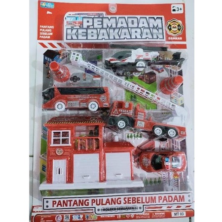 AJ Mainan Anak Mobil Pemadam Kebakaran MT 03 Pull Back - Helikopter