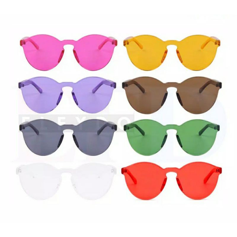 - Kacamata Hits Simple Transparan Fashion Pria Wanita Port Frameless Korea