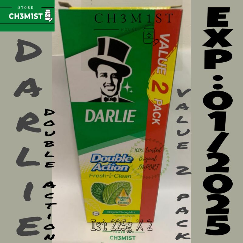 Darlie Double Action Odol Pasta Gigi Toothpaste 225g value 2 pack Malaysia