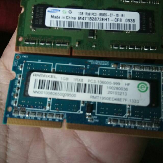 DDR3 1 GB RAMAXEL DAN SAMSUNG 10600S dan 8500S