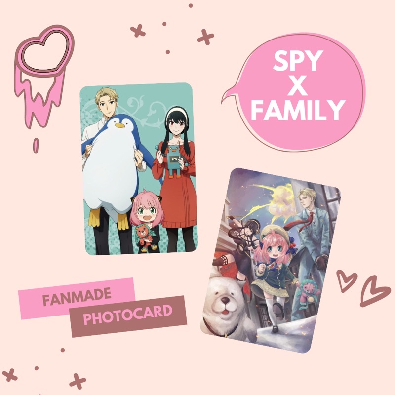 Photocard Anya forger, Loid Forger, Yor Forger Anime Spy x Family