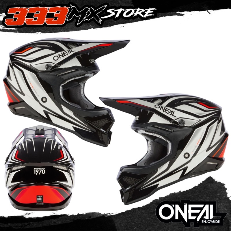 ONEAL 3 SERIES 2023 VERTICAL BLACK HELM CROSS ONEAL 3 SERIES V23 BLACK
