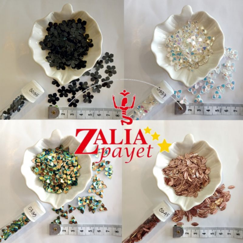 Payet Bunga 3D Payet Daun Aplikasi india / Ramboci / Piringan Bentuk Daun dan Bunga - Zalia Payet