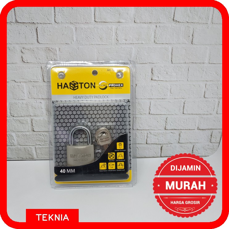 Gembok Hasston Prohex Leher Pendek 40mm (1252-400)