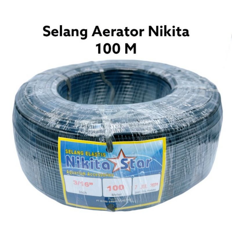 SELANG AERATOR HITAM  ANTI LUMUT 1 ROLL 100 METER MERK NIKITA