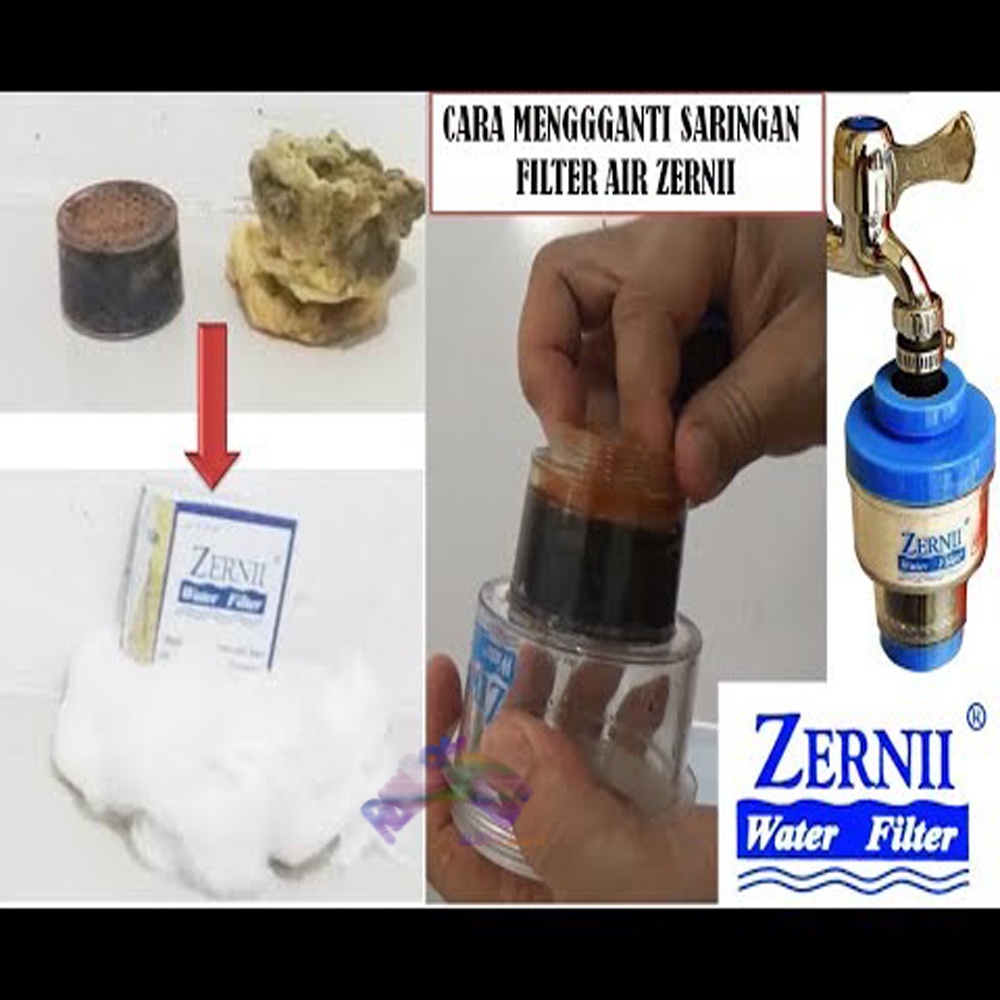 Alat Penjernih Air Zerni Water Filter Saringan Air Filter Air Saringan Kran Air REFIL KARBON AKTIF Karbon Refil ZERNII