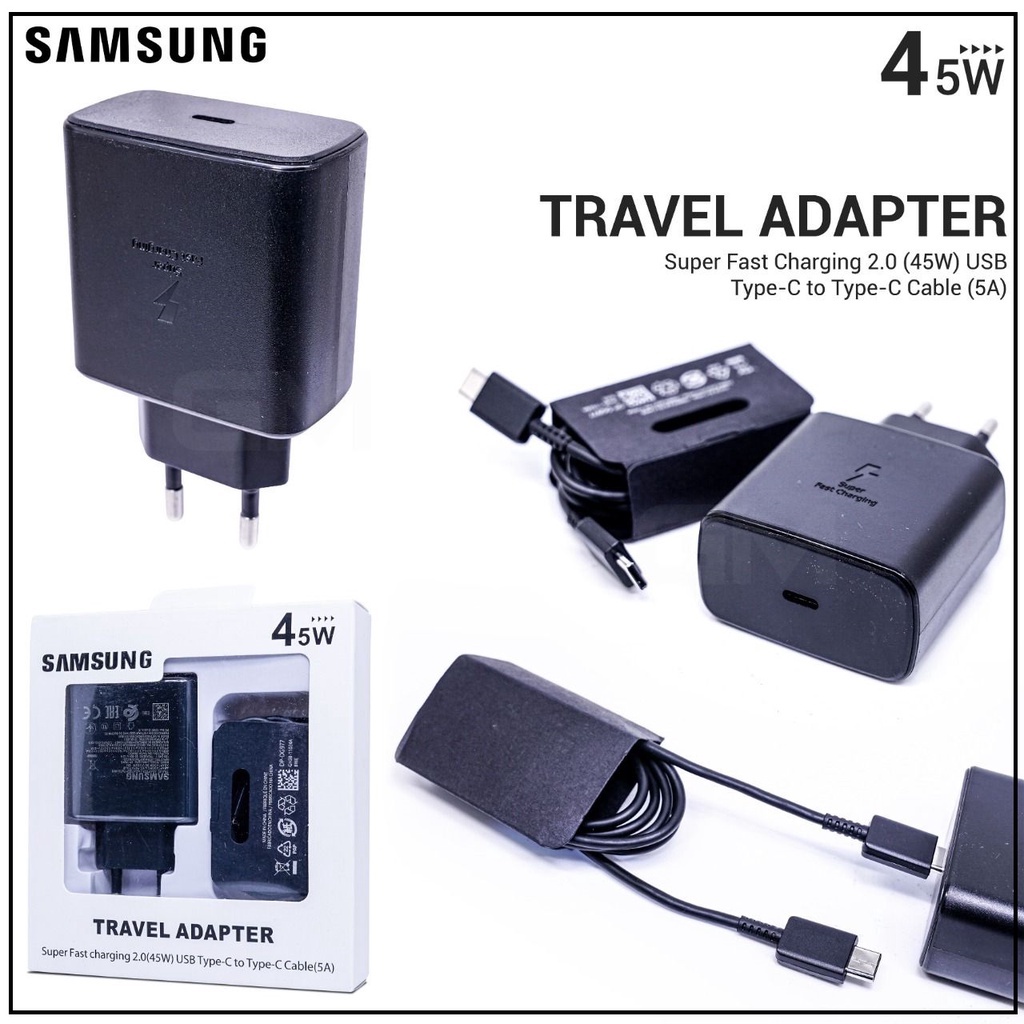 (ba) TC/Travel Charger Samsung Type-C Cable Fast Charging 45W Original