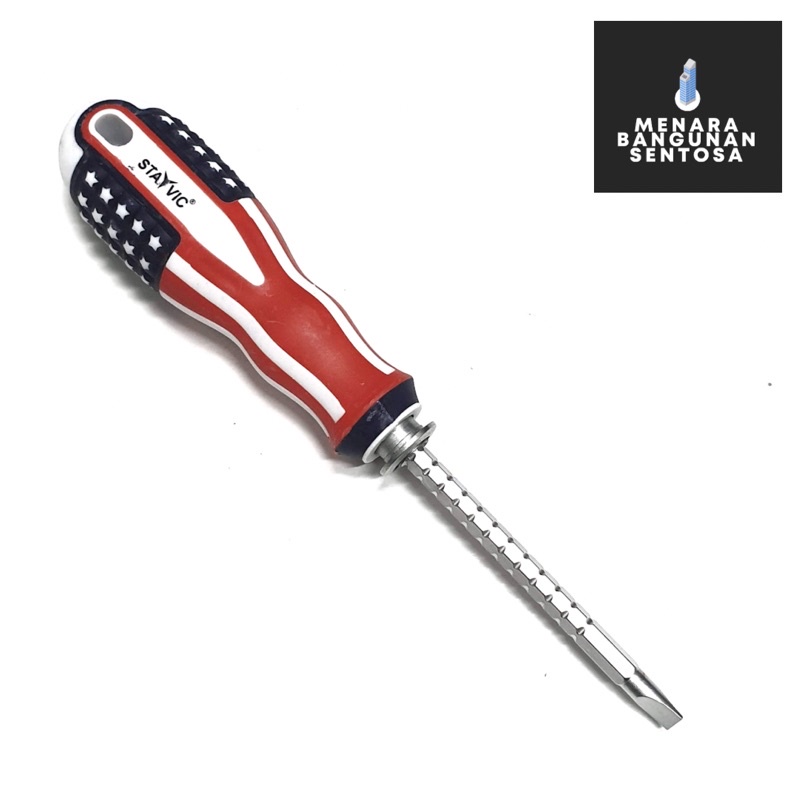 Obeng Bolak Balik USA 2 Way Adjustable Plus (+) Minus (-) / Bendera Amrik Amerika