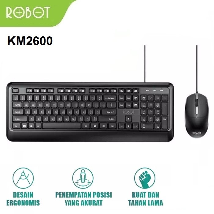 Robot KM2600 Keyboard &amp; Mouse Kabel Komputer / Laptop Combo