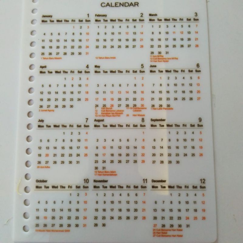 

acrylic calendar konversi cover binder