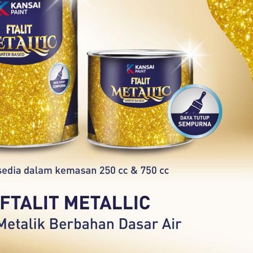 ✮ Cat Emas FTALIT Metallic Water Base 750cc Semua warna ➩