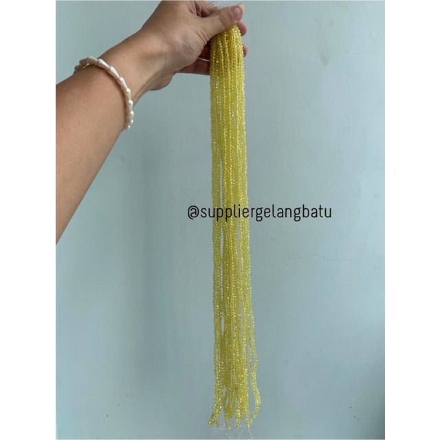 Crystal Ceko kilap 4mm yellow quartz kuarsa kuning bening kristal acc