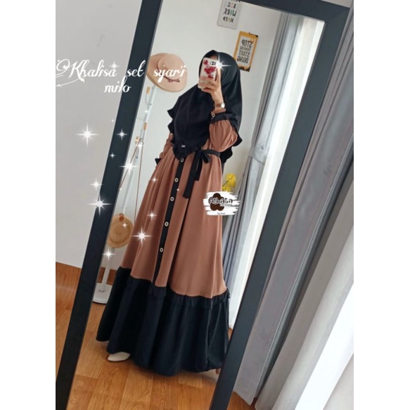 KHALISA SET SYAR'I BY ATHATA/GAMIS SET HIJAB/GAMIS LEBARAN