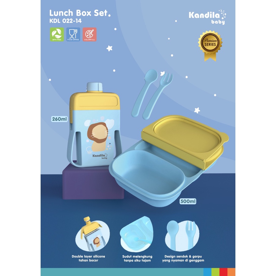 Kandila Baby Lunch Box Set KDL 022-14 Tempat Bekal Makan dan Botol Minum Set