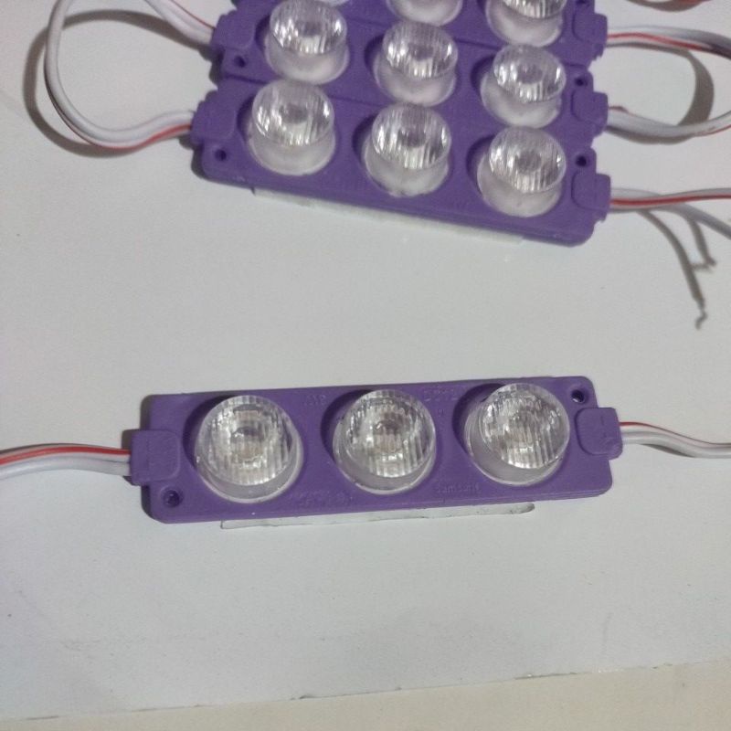 LAMPU LED 3 MATA UNGU 12VOLT