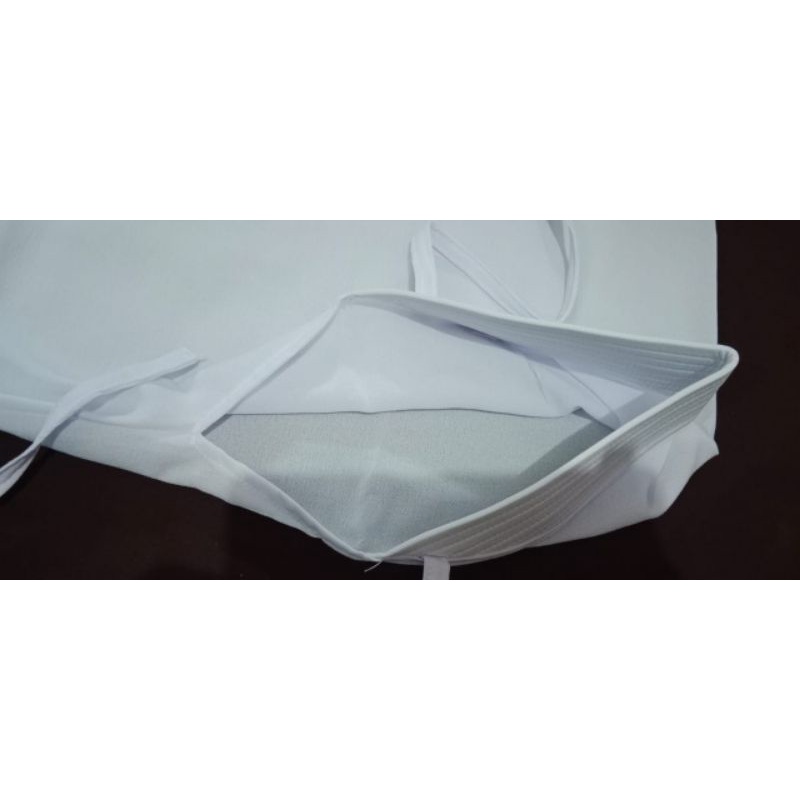 kerudung bergo warna putih pet / pake topi