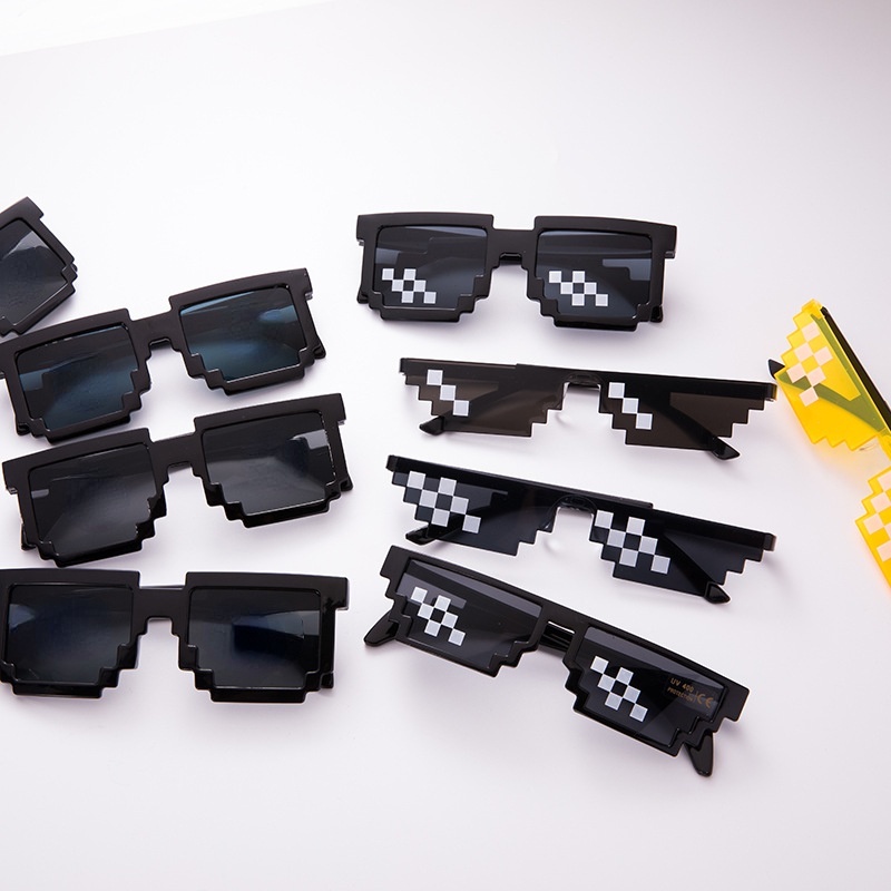 (YUZHU) Bayar di Tempat 5 Desgin Thug life Mosaic Sunglasses Kacamata Hitam Wanita/Pria Small Sunglasses