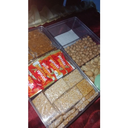 Toples Kue 3 Sekat 500 gram Toples Permen Coklat