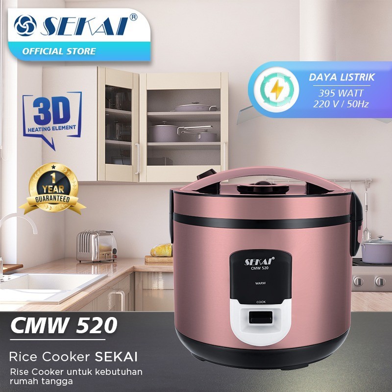 Sekai Rice Cooker CMW 520 3D Heating Element Design Elegant Bergaransi Resmi