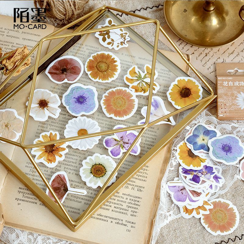 

[LBS] Sticker Set Bunga Vintage BUJO Studygram Diary Scrapbook
