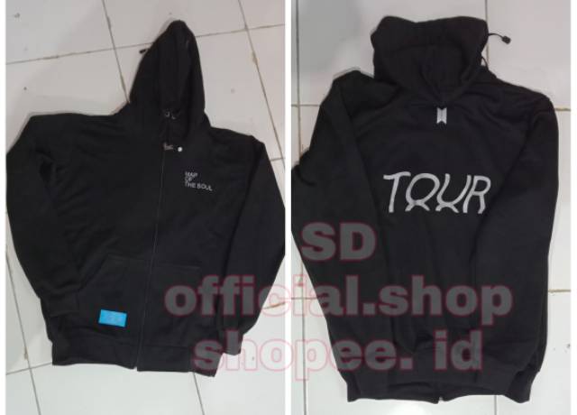 (bayar ditempat)  jaket hoodie zipper kpop Bangtan MAP OTLF THE SOUL TOUR  tropika