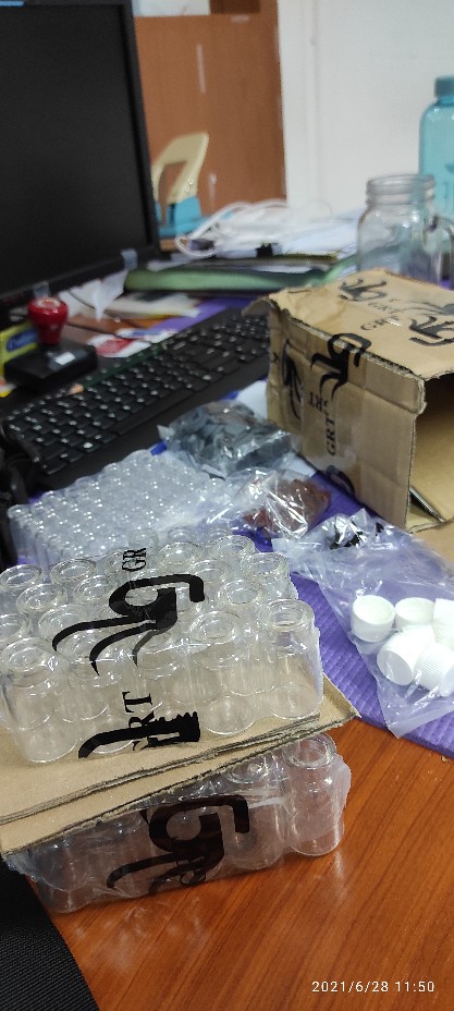 Botol Kaca Mini Vial 3 Ml Tutup Rubber Stoper / Botol Pernak Pernik