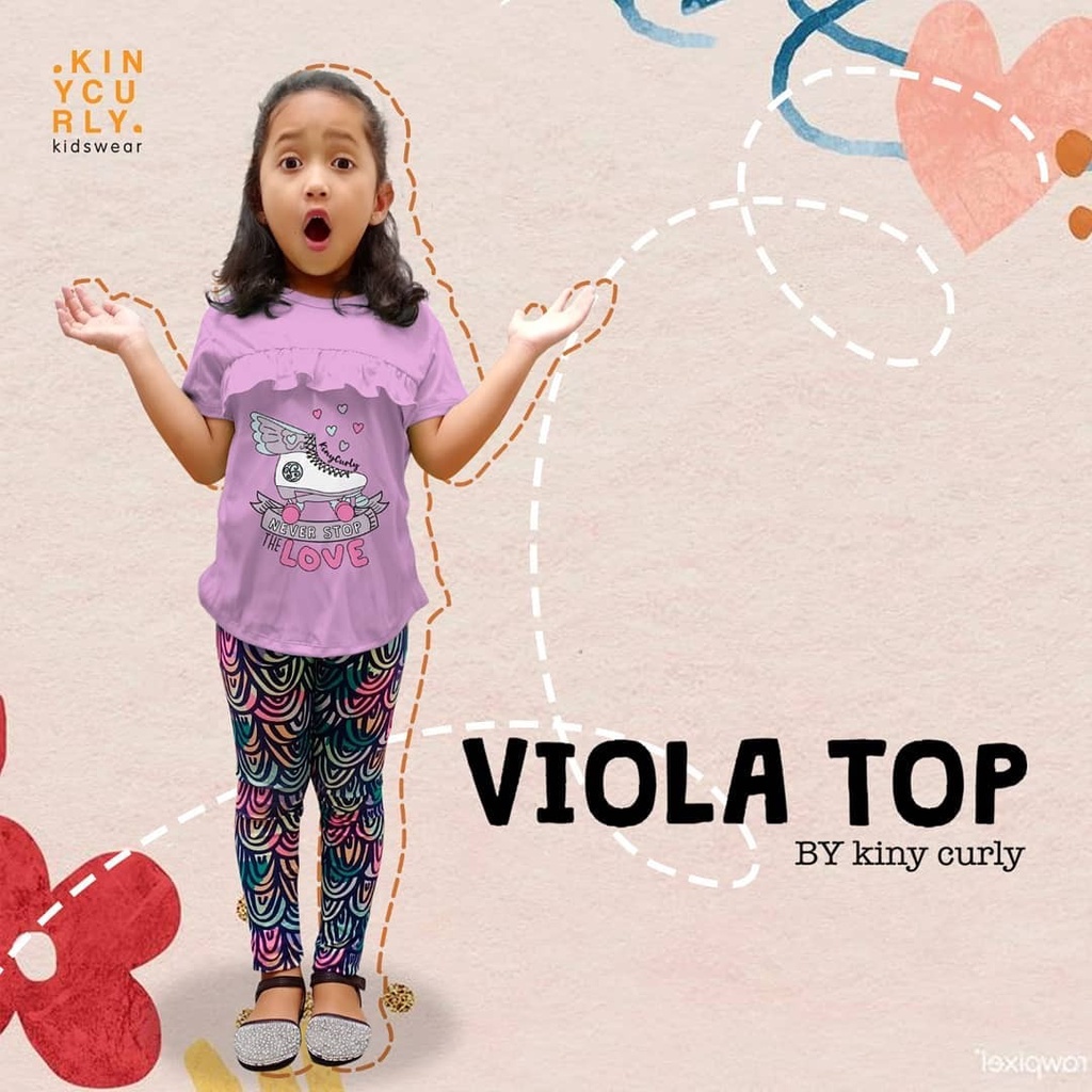 KAOS ANAK PEREMPUAN VIOLA TOP USIA 2-8 TAHUN