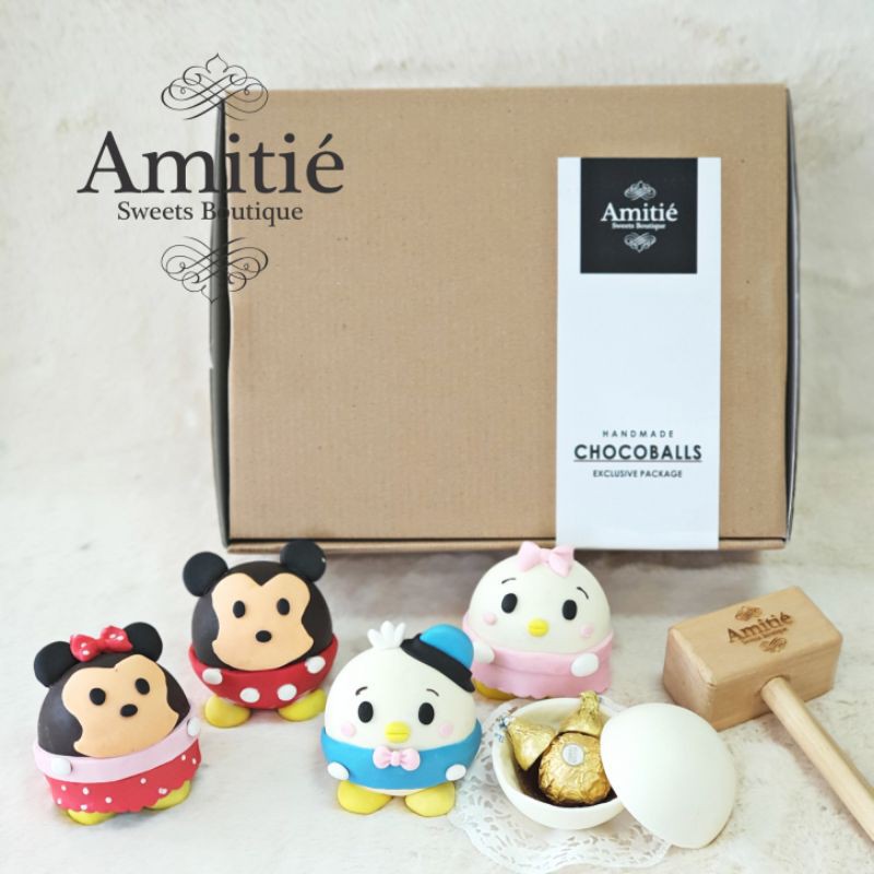 

Coklat chocoballs TsumTsum (A)1 box isi 4 + Palu / Coklat Karakter / Mini Cokelat Pinata