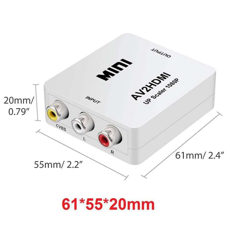 HDMI2AV | CONVERTER HDTV STANDART FEMALE TO AV FEMALE `MINI`+ KABEL USB 5 PIN MALE / HDMI2AV (BLACK/WHITE)