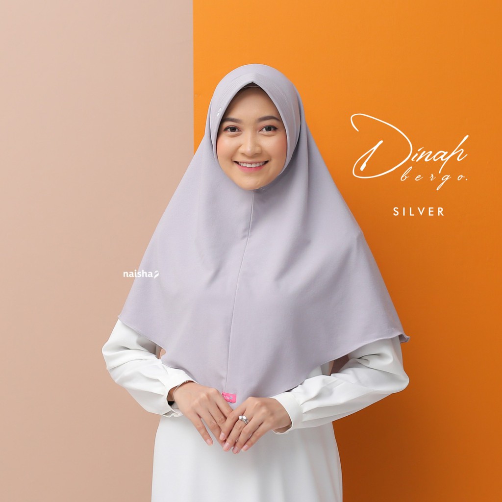 Naisha Official Dinah Bergo Pad Jilbab Instan Muslimah Syari-Silver