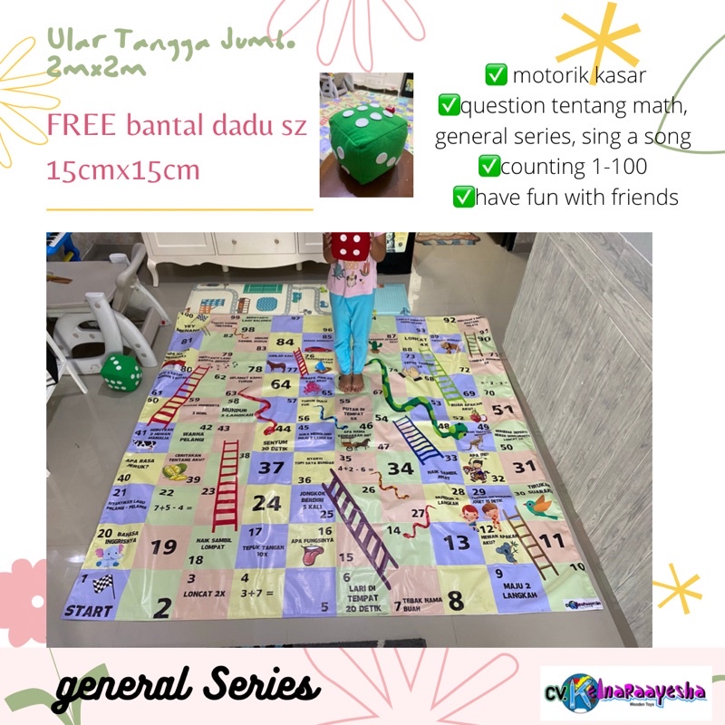 Ular tangga jumbo free bantal dadu besar