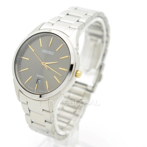 Seiko Mens SGEG73P1 Quartz Classic Black Silver Gold | Jam Pria SGEG73