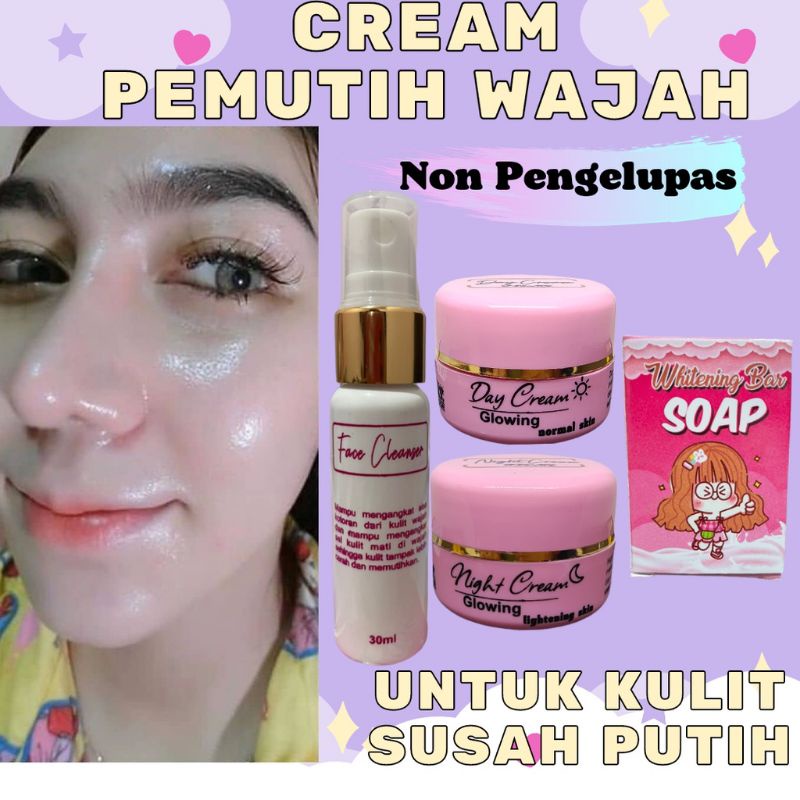 Viral Cream pemutih wajah ampuh SKINCARE Pemutih wajah (PAKET NON PENGELUPASAN) Cream wajah ampuh