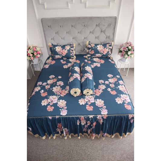 Sprei Rumbai Katun Premium Terlaris homemade motif emily tosca ukuran lengkap