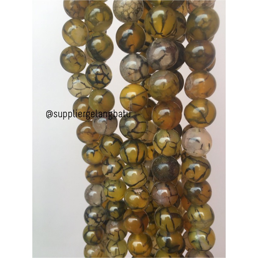 bahan yellow rhodolite dalmantion corak kuning 12mm kuning serat akik craft beads aksesoris fashion
