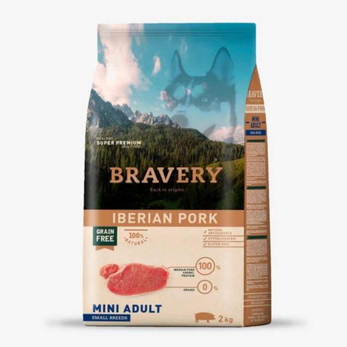 BRAVERY Mini Adult Iberian Pork 2kg - grain free dogfood