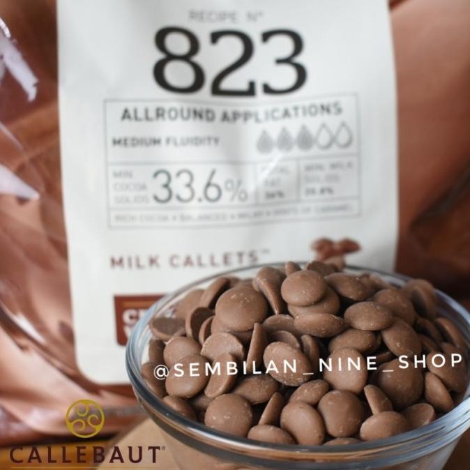 

CALLEBAUT 823 MILK Callets 33,6% MILK Chocolate Couverture 250 GRAM TERLARIS TERPERCAYA ORIGINAL