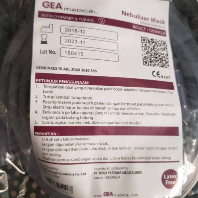 Masker Nebulizer Anak / Nebulizer Mask Child Per Pcs