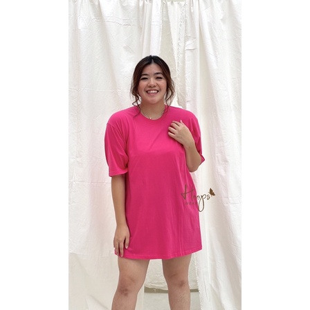 OVERSIZED TEE FUSCHIA (PREMIUM) ( Kaos Bigsize / Kaos Premium / Kaos Basic / Kaos Jumbo )