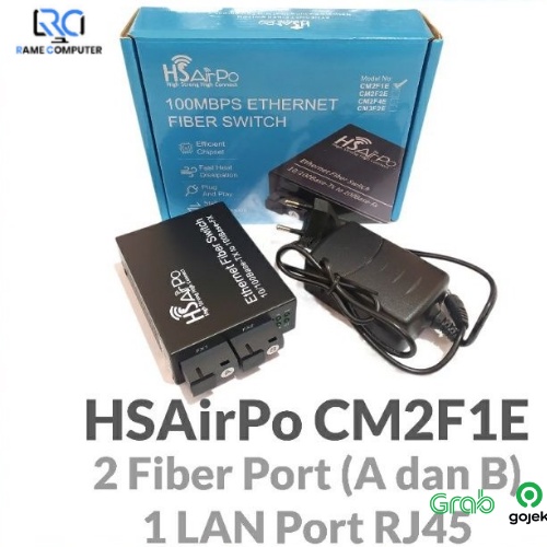 Hs Airpo Cm2F1E With Poe Support Media Converter 2 Fiber 1